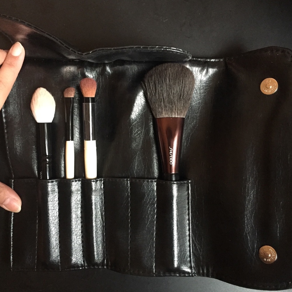Brush pouch and Shiseido makeup bags